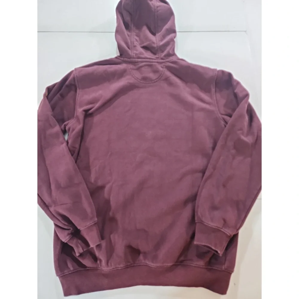Carhartt Loose Fit Midweight Hoodie Mens Medium Port Burgundy‎ Sleeve Logo K288